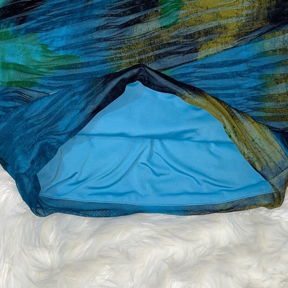 BCBGMAXAZRIA Winnie Aquamarine Watercolor Bodycon Cocktail / Party Dress - Picture 6 of 8